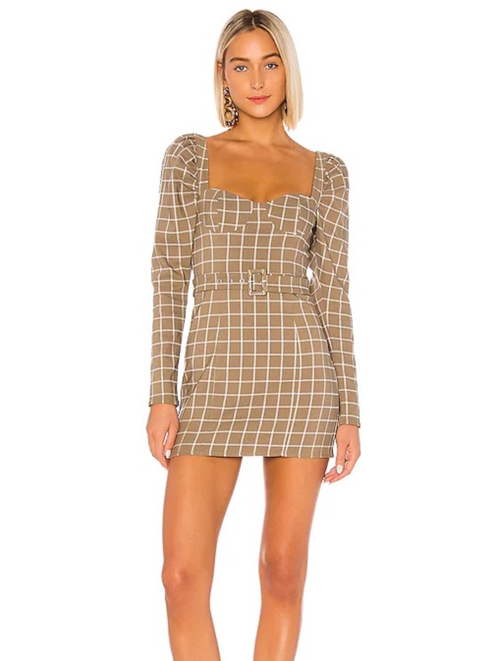 Lovers + Friends Jacob Check Belted Mini Dress XS